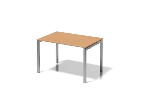 bureau HxBxD 740x1200x800mm blad beuken 4-voeten zilverkleurig