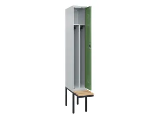locker met bank,voor scheiding van kleding,HxBxD 2120x300x815mm,1vak - 1
