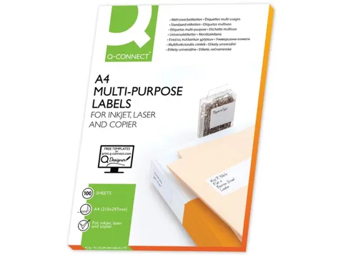 Q-Connect Multi-purpose etiketten A4 70x42,3mm Wit 2100 stuks