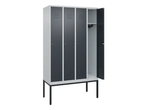 locker,HxBxD 2120x1200x500mm,4vak,vak B 300mm,cil.-slot,voetonderstel