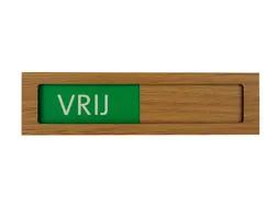 Premium Schuifbord Houtlook Vrij Bezet Groen Rood 150x40mm