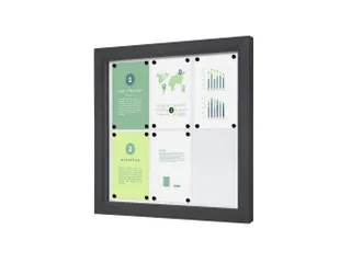Outdoor Vergrendelbaar Notitiebord Slim 6xA4 Antraciet - 1