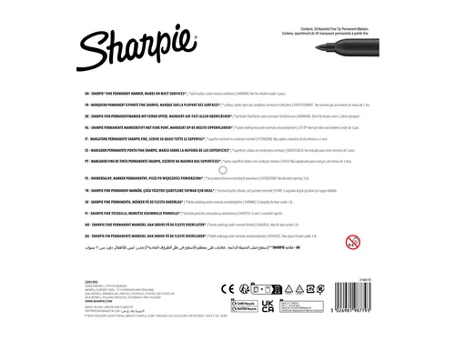 Viltstift Sharpie Glampop fijn assorti blister à 24 stuks