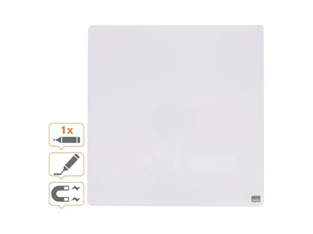 Nobo magnetische droog uitwisbare Mini Whiteboard tegel 36x36cm Wit