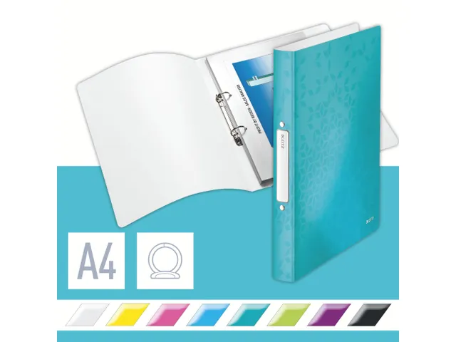 Ringband Leitz WOW A4 2-rings O-mech 25mm PP ijsblauw