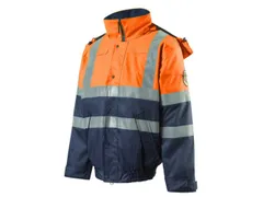 Original Roots RO1547 jas, fluo oranje/marineblauw, maat XS, per stuk