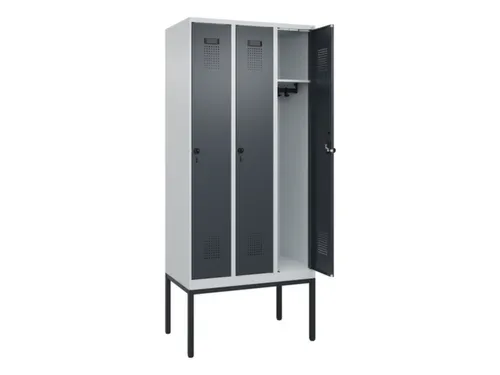 locker,HxBxD 2120x900x500mm,3vak,vak B 300mm,draaigrendel
