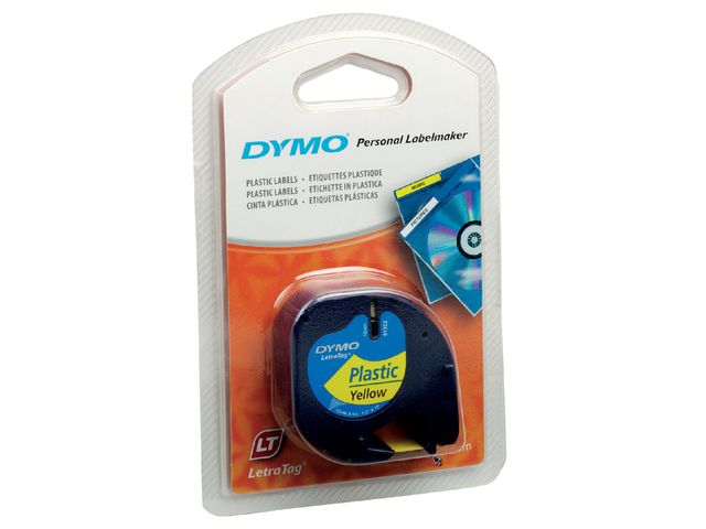 Ruban d'étiquettes en plastique Dymo LT (91201) 12mm x 4m Noir sur