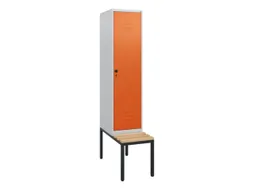 locker met bank,HxBxD 1950x400x815mm,1vak,vak B 400mm,draaigrendel