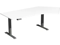 Elektrisch in hgte vst. hoekbureau,HxBxD 630-1280x2166x1130mm,blad wit