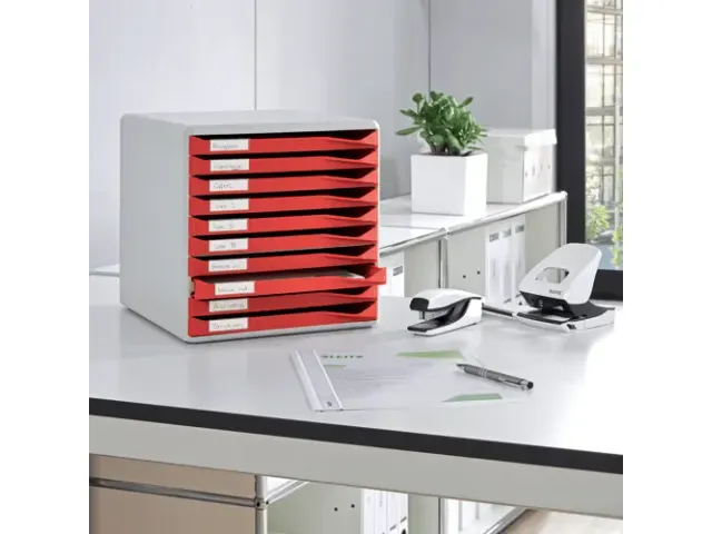 Module à 10 tiroirs Leitz rouge