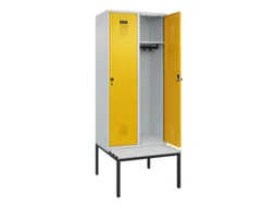 locker met bank,HxBxD 2120x800x815mm,2vak,vak B 400mm,draaigrendel
