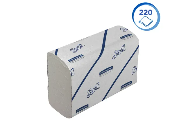 Handdoek Scott i-vouw 2-laags 212x186mm 16x220stuks wit 6609