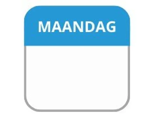 LabelLORD PL Dagetiket Maandag 25x25mm Blauw Flushlabel 1000 stuks