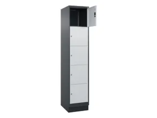 lockerkast,HxBxD 1950x400x500mm,1x5vakken,vak B 400mm,cil.-slot,sokkel - 1