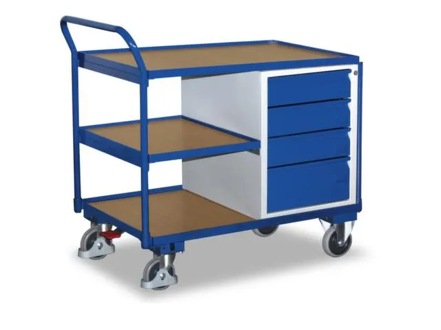 Tafel- En Kastwagen 250kg Laadvl. Lxb 1000x600mm 3 Etages 4 Laden