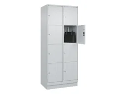 lockerkast,HxBxD 1950x800x500mm,2x4vakken,vak B 400mm,cil.-slot,sokkel