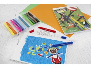 Viltstiften Eberhard Faber Jumbo 2mm 12 kleuren in kunststof etui - 8