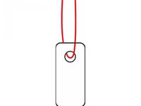 Hanglabel 18x28mm Wit Met Draad Rood