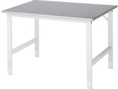 werkbank,HxBxD 760-1080x1250x1000mm,houtblad,m. zinklaag