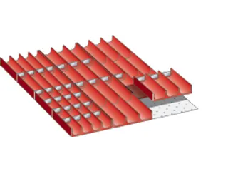 lade-indelingsset,v. werkbank,30bakdelen/12bakwanden,v. front H 50mm - 3