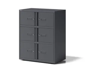 lockerkast,HxBxD 1000x800x470mm,1x6vakken,cil.-slot,sokkel - 1