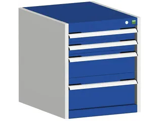 ladekast 600x525x525mm 4laden RAL7035 front RAL5010 - 1