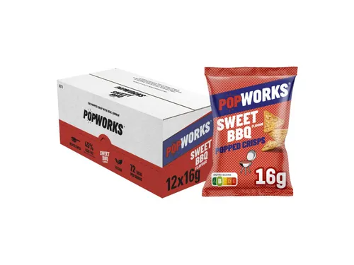 Chips Popworks Sweet BBQ 16gr