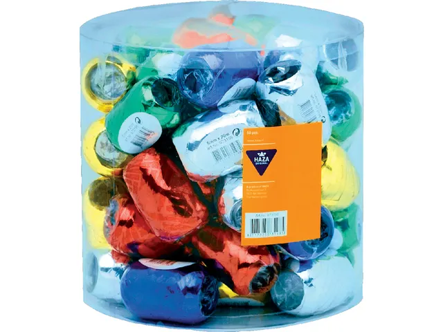 Polyband Haza 5mm x 20m 50 stuks metallic assorti