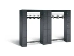 locker met kapstok,HxBxD 1950x2840x480mm,romp RAL7021,front RAL7021