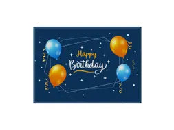 Placemat 45x32cm PVC Birthday Blauw 6 Stuks
