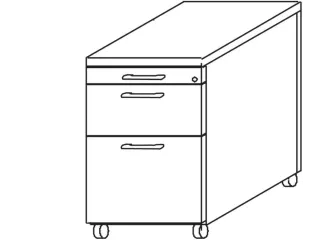 mobiel ladeblok,HxBxD 570x430x800mm,2lade(n),1hangmappenframes,wit - 2
