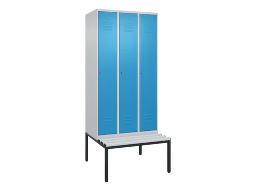 locker met bank,HxBxD 2120x900x815mm,3vak,vak B 300mm,cil.-slot