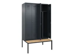 PBM-locker met bank,HxBxD 2120x1200x815mm,4vak,vak B 300mm