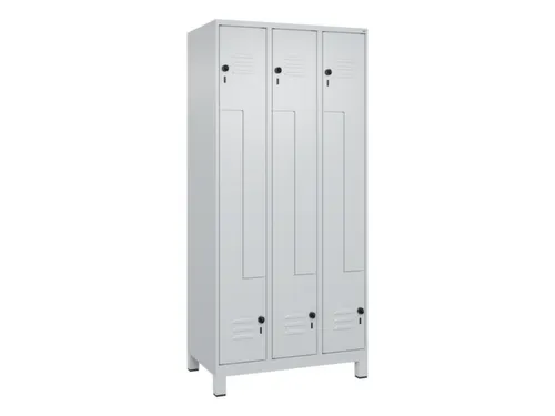 Z-garderobekast,HxBxD 1950x900x500mm,vak B 150/300mm,draaigrendel
