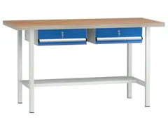 Werkbank Hxbxd 840x1500x700mm 2laden 150mm 1/2legbord Ral7035/ral5010