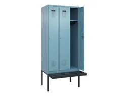 locker met bank,HxBxD 2120x900x815mm,3vak,vak B 300mm,cilinderslot