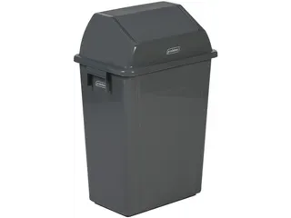 afvalbak,40l,HxBxD 600x395x276mm,wandmontage,romp PP grijs - 2