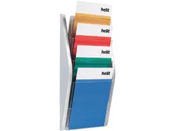 Folderhouder Helit wand 4x A4 zilver