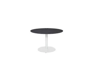 Linesto vergadertafel 120cm rond houtprint schaduw 25mm wit - 1