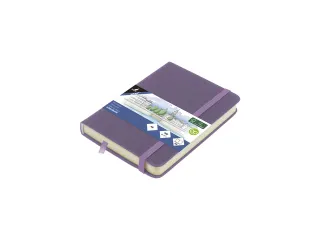 Schetsboek Kangaro A6 heather purple PU HC 80 vel 140gr roomwit met el - 1