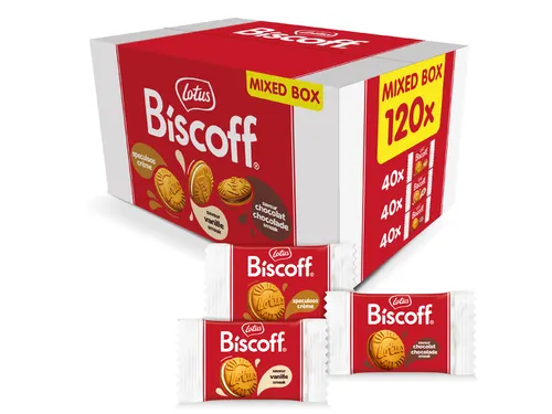 Koekjes Lotus Biscoff sandwich mix doos 120 stuks