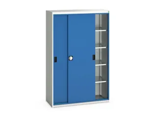 werkplaatskast 2000x1300x550mm 4xStalen bodem RAL7035 front RAL5010 - 1