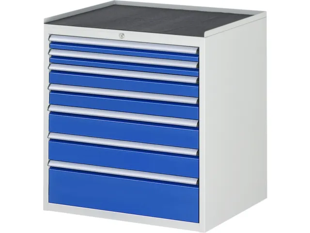 ladekast 825x770x650mm 7laden cilinderslot RAL7035 RAL5010 metaal