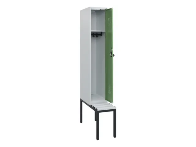 locker met bank,HxBxD 1950x300x815mm,1vak,vak B 300mm,draaigrendel