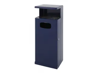 Buitenafvalbak met afdak 55 liter blauw - 1