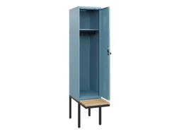 locker met bank,HxBxD 1950x400x815mm,1vak,vak B 400mm,draaigrendel