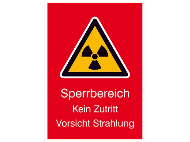 waarschuwings-combibord,Verboden gebied Geen toegang Pas op! Straling