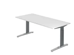 In hoogte verstelbaar bureau,HxBxD 680-850x1800x800mm,blad wit