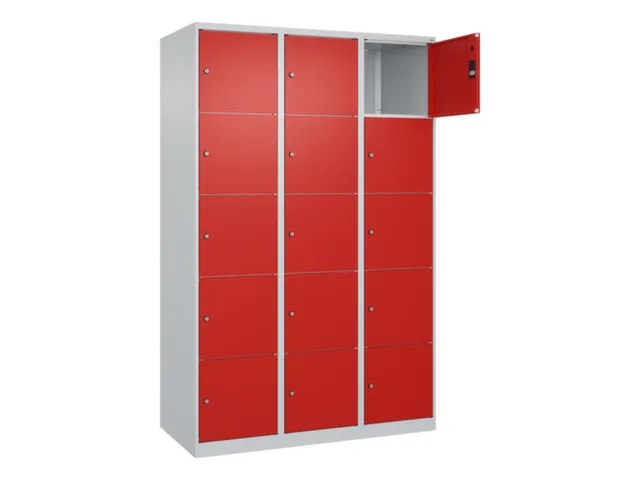 lockerkast,HxBxD 1850x1200x500mm,3x5vakken,vak B 400mm,cil.-slot
